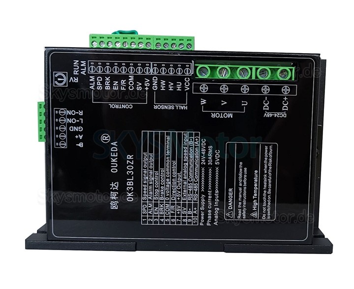 OK3BL30ZR 24-48V 800W BLDC Motorsteuerung, BLDC Motor Controller DC18-50V 30A Unterstützt RS-485-Kommunikation